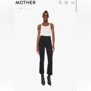 Mother The Hustler Ankle Fray Jeans in Black